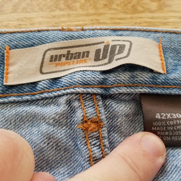 Urban Pipeline Jeans Men’s 42x30 Regular Fit Straight Leg Light Wash Denim - Picture 9 of 9